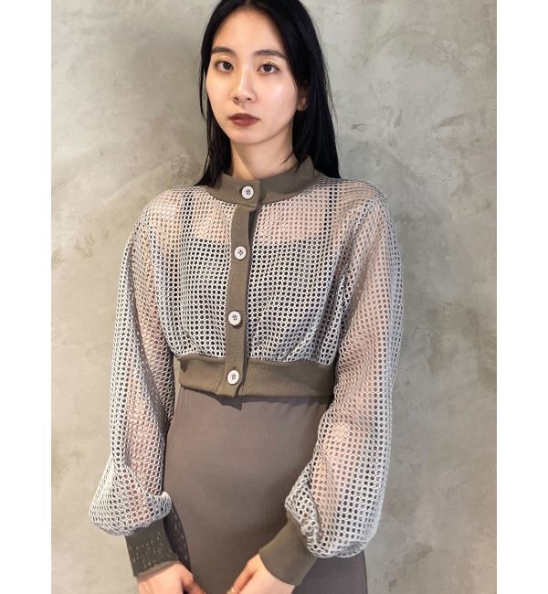 EMODA「メッシュカーディガンスリットワンピースツインセット」|ワンピース|