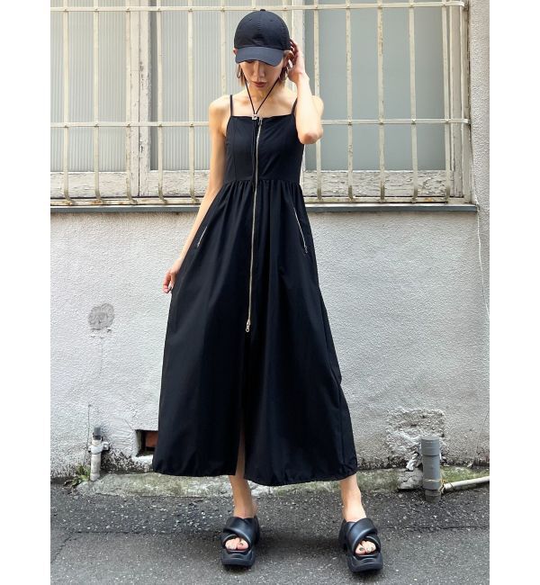 EMODA「ナイロンボリュームキャミワンピース」|ワンピース|ブラック