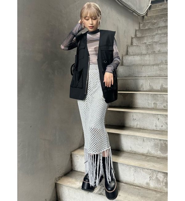 MURUA「メタリッククロシェスカート」|スカート|