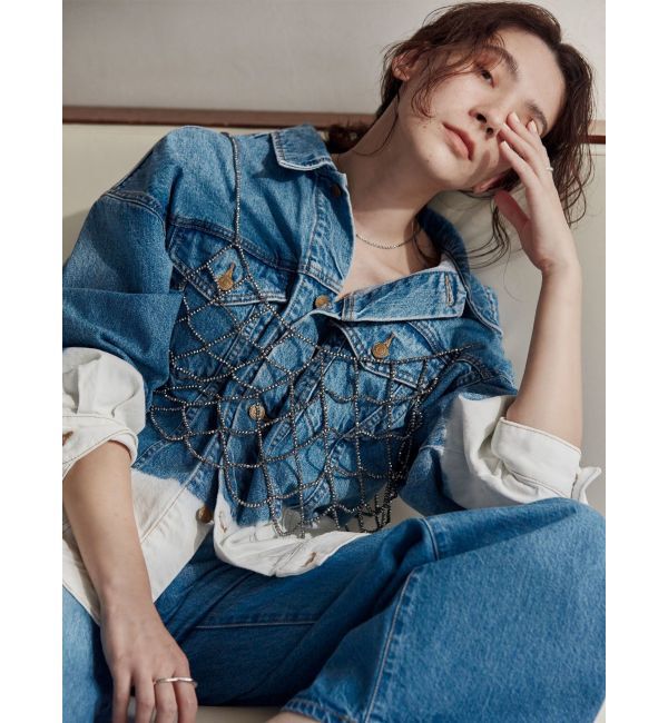 Ungrid「ブリーチデザインバギーデニム」|デニム|