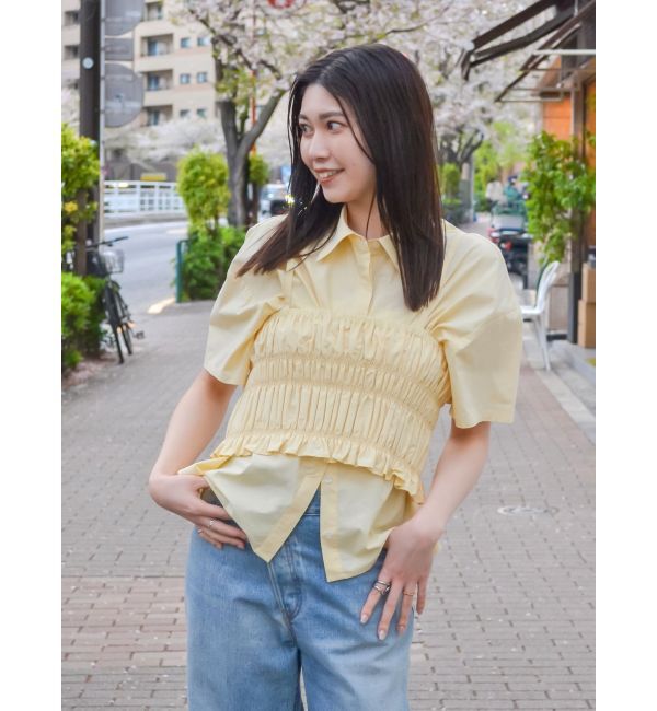 Ungrid「マルチウェイビスチェレイヤードシャツ」|シャツ・ブラウス|イエロー