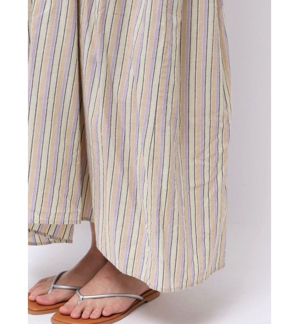 Ungrid「スリーブボリュームマルチストライプワンピース」|ワンピース|