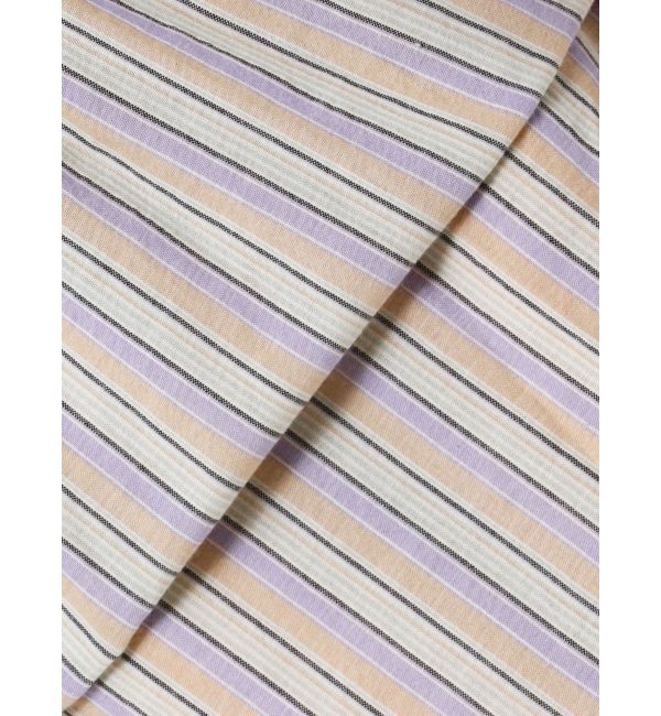 Ungrid「スリーブボリュームマルチストライプワンピース」|ワンピース|