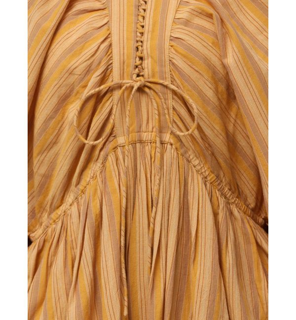 Ungrid「スリーブボリュームマルチストライプワンピース」|ワンピース|