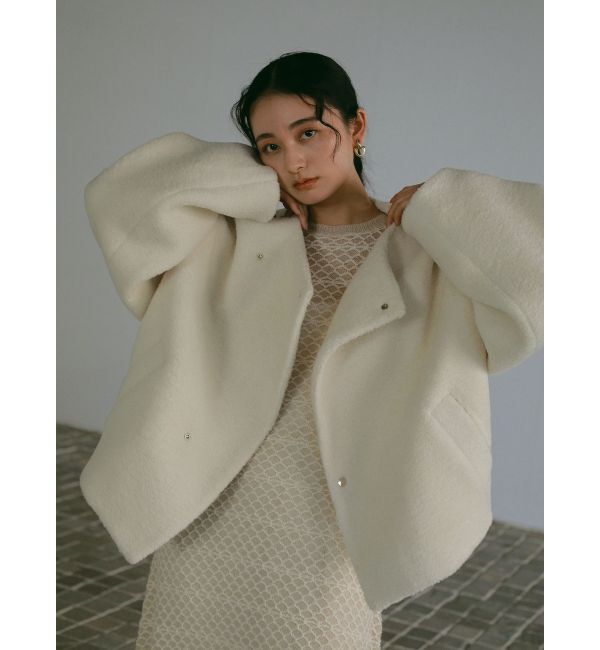 LAGUNAMOON「ボアブルゾン」|ブルゾン・スタジャン|アイボリー