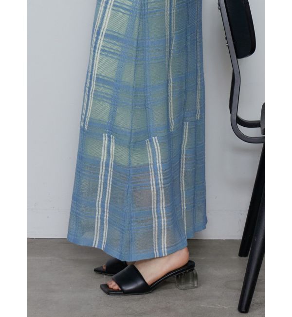 LAGUNAMOON「シアーチェックニットワンピース」|ワンピース|