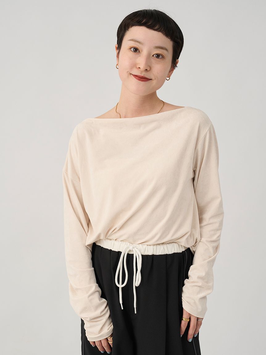 emmi atelier「ベロアアシンメトリートップス」|Tシャツ・カットソー|IVR