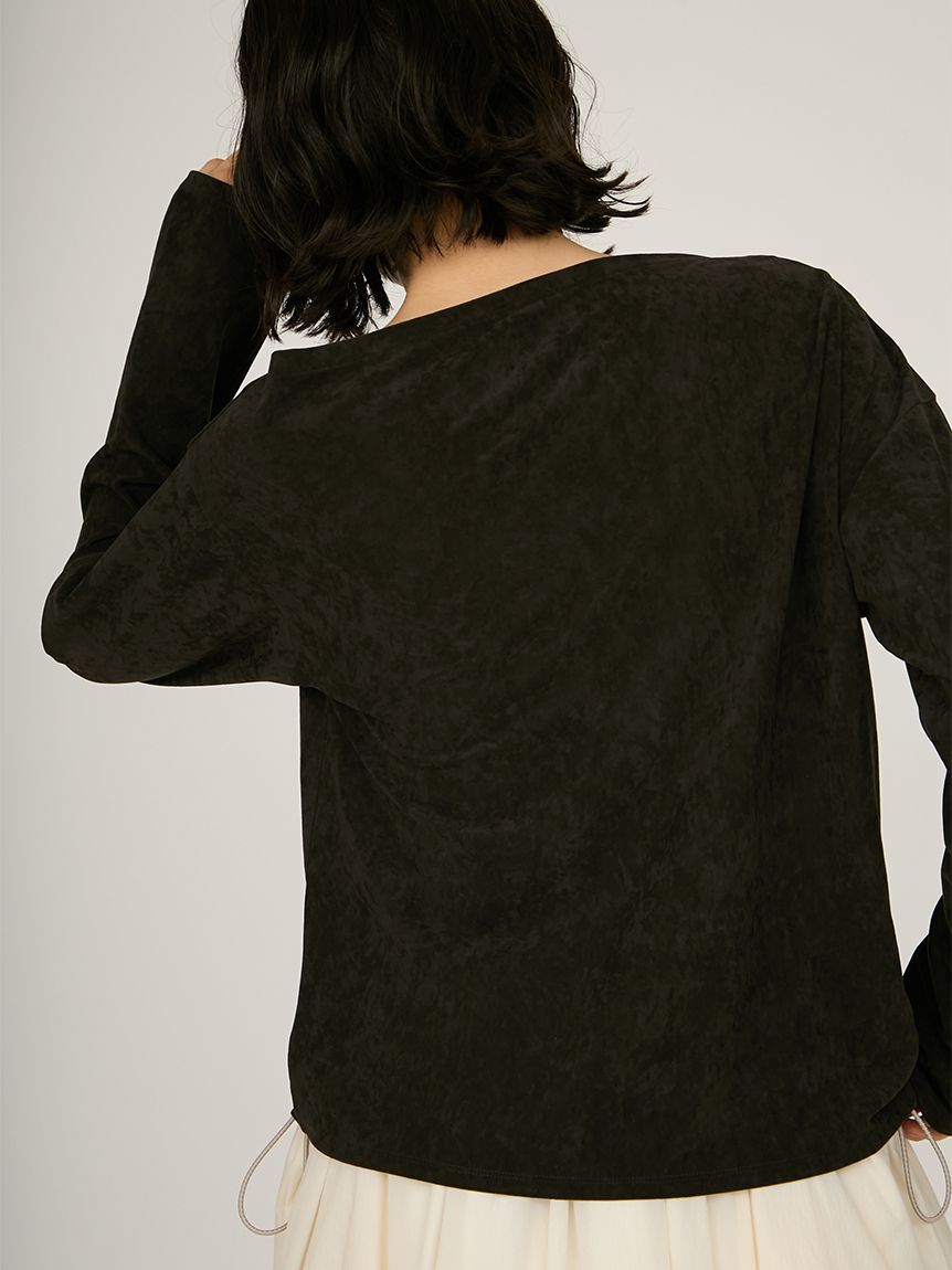 emmi atelier「ベロアアシンメトリートップス」|Tシャツ・カットソー|