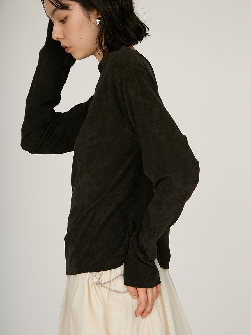 emmi atelier「ベロアアシンメトリートップス」|Tシャツ・カットソー|