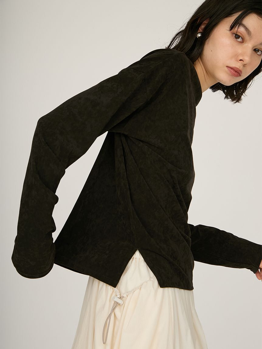 emmi atelier「ベロアアシンメトリートップス」|Tシャツ・カットソー|