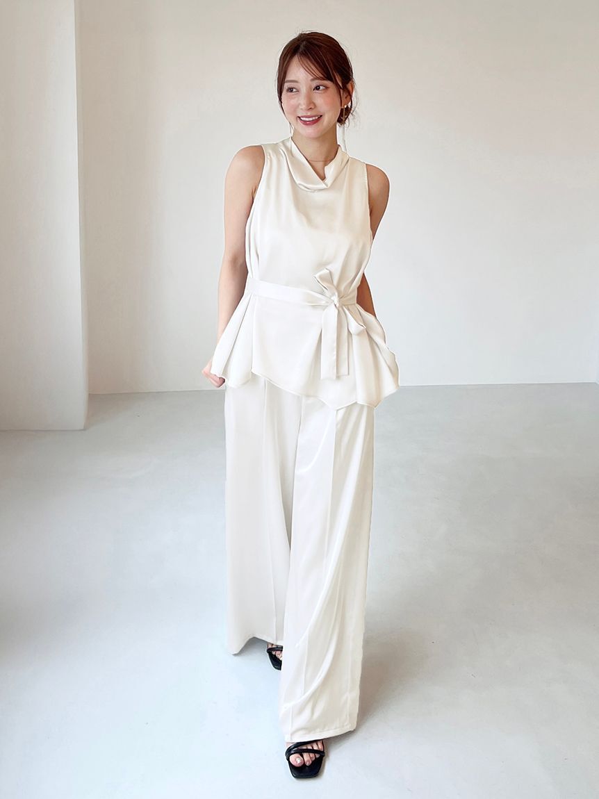 SNIDEL「サテンワイドパンツ」|チノ|IVR