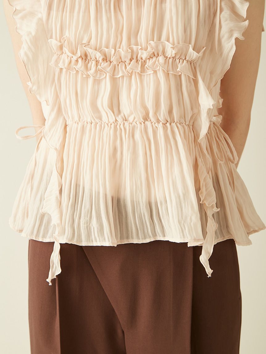 LILY BROWN「フリルシャーリングブラウス」|シャツ・ブラウス|