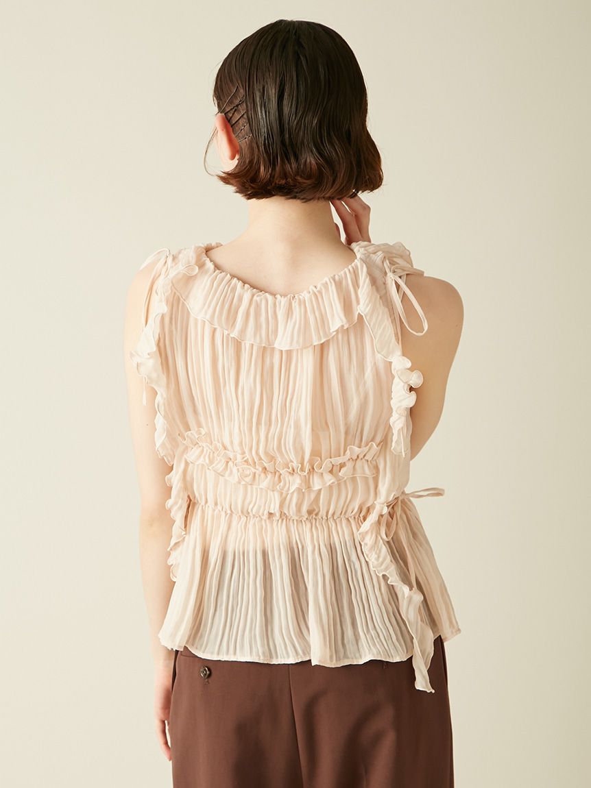 LILY BROWN「フリルシャーリングブラウス」|シャツ・ブラウス|