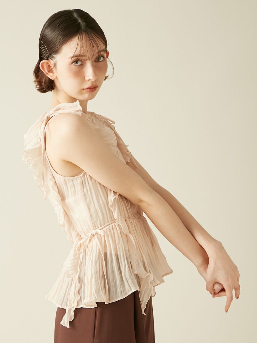 LILY BROWN「フリルシャーリングブラウス」|シャツ・ブラウス|