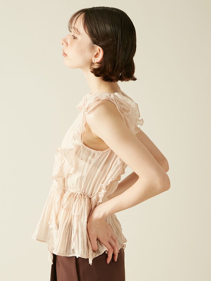 LILY BROWN「フリルシャーリングブラウス」|シャツ・ブラウス|