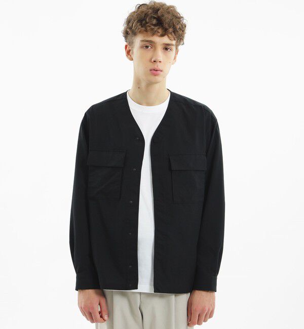 MACKINTOSH PHILOSOPHY「ブリテック BR054 ダブルポケットカーデ ドットリップストップ」|ブルゾン・スタジャン|ブラック