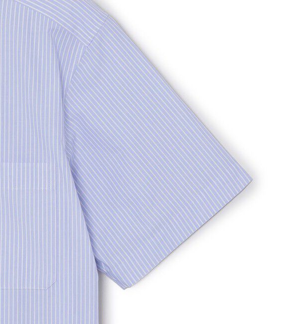 MACKINTOSH PHILOSOPHY「GREY LABEL ストライプバンドカラーショートスリーブシャツ」|シャツ・ブラウス|