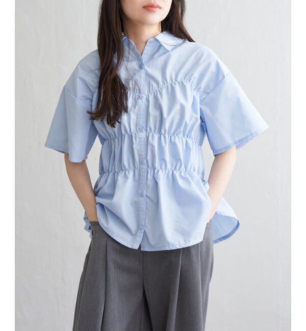 VENCE share style「ブロードシャーリングシャツHS」|シャツ・ブラウス|ブルー