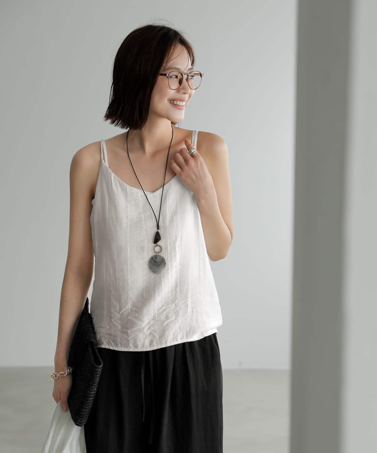 STYLE DELI「羽織れるシボ生地シャツとキャミソールのセット」|シャツ・ブラウス|