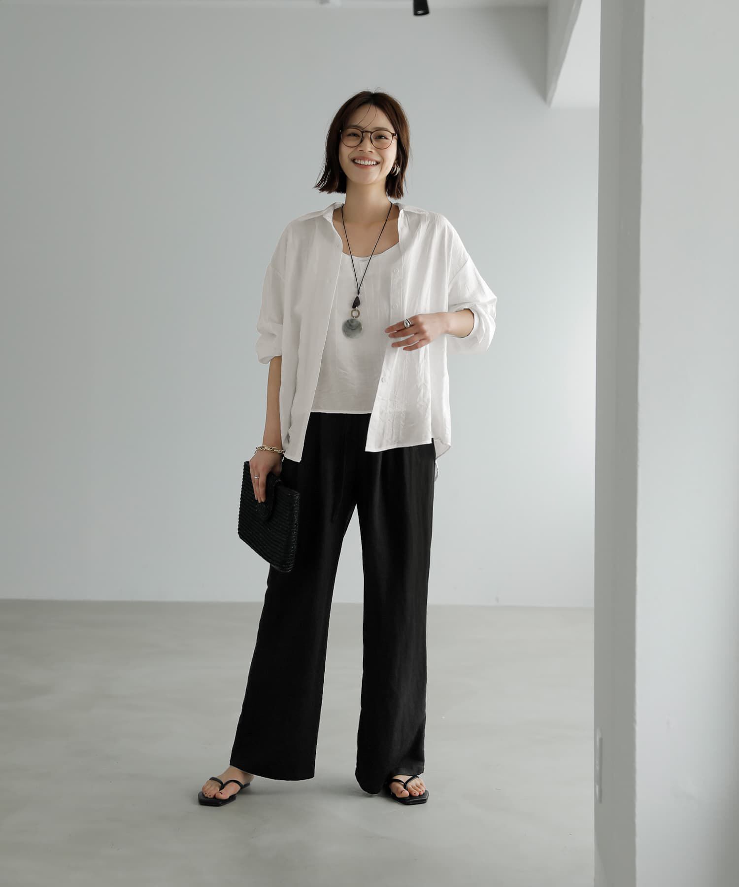 STYLE DELI「羽織れるシボ生地シャツとキャミソールのセット」|シャツ・ブラウス|