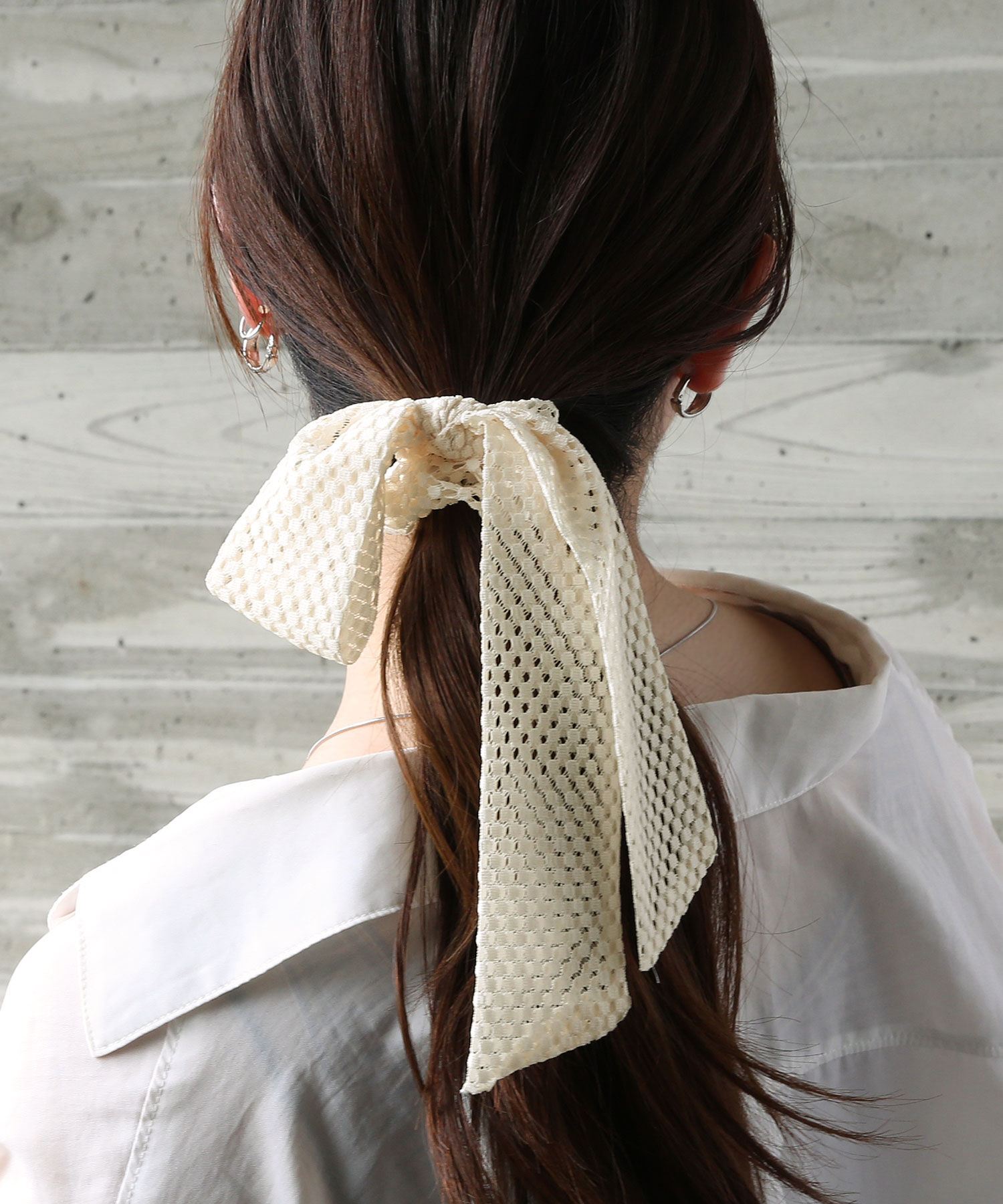 colleca la「レースリボンシュシュ」|ヘアゴム・シュシュ|ライトベージュ