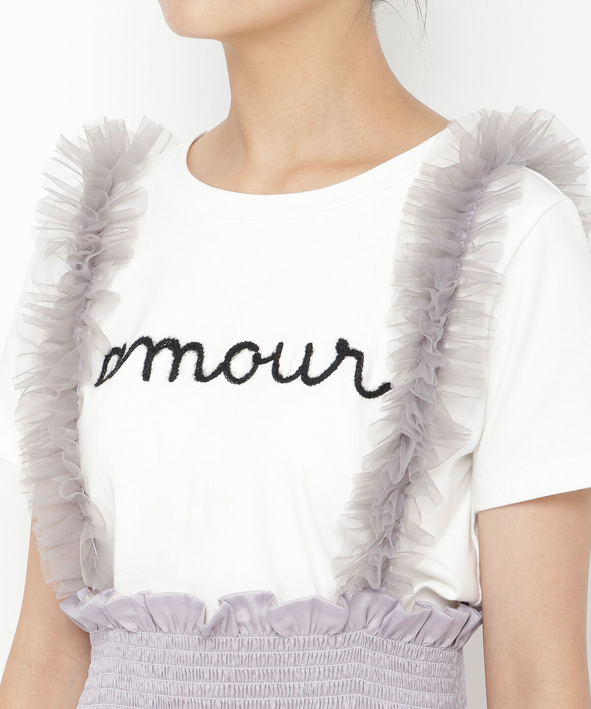 REDYAZEL「チュールショルダーフレアスカート」|フレア|