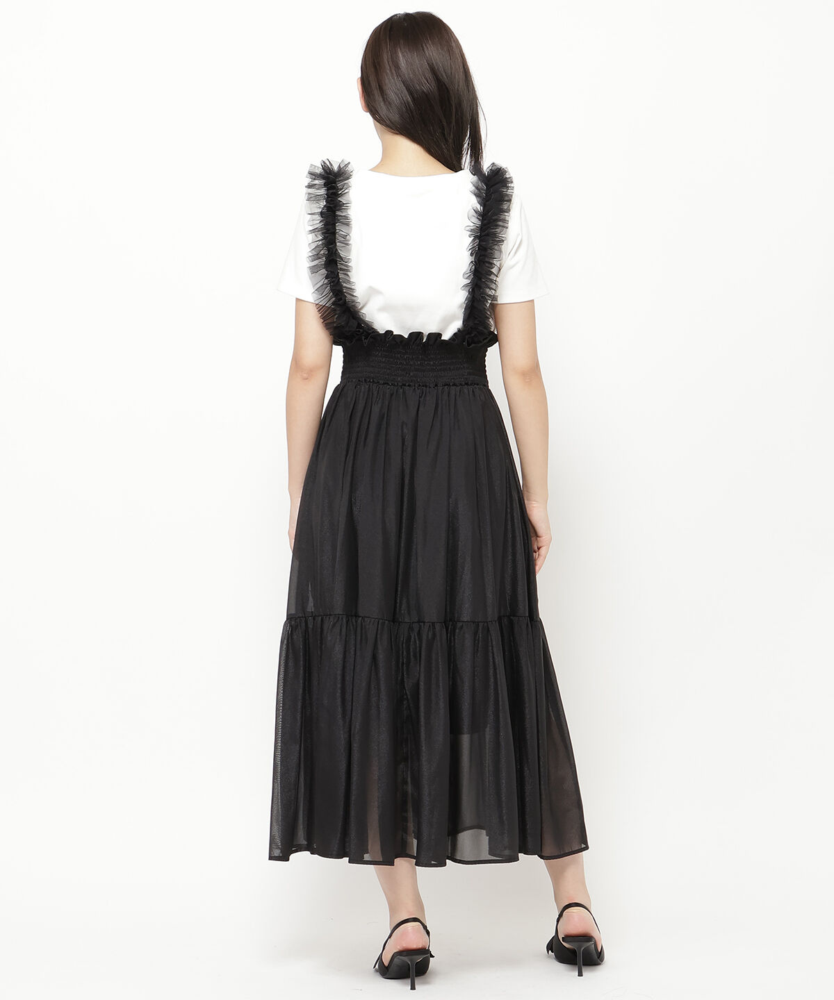 REDYAZEL「チュールショルダーフレアスカート」|フレア|