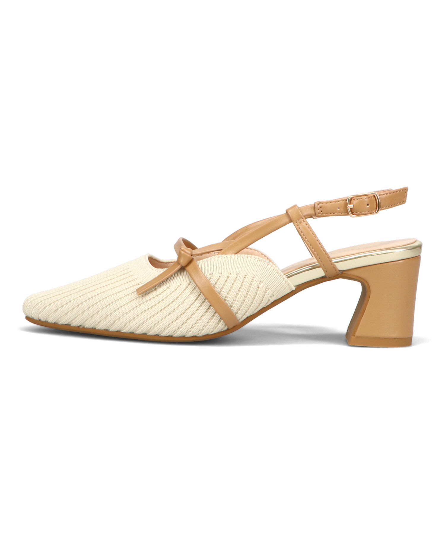 ORiental TRaffic「●2025春夏新作●リブニット細ストラップパンプス/51114 人気 トレンド 売れてる パンプス ニット」|パンプス|