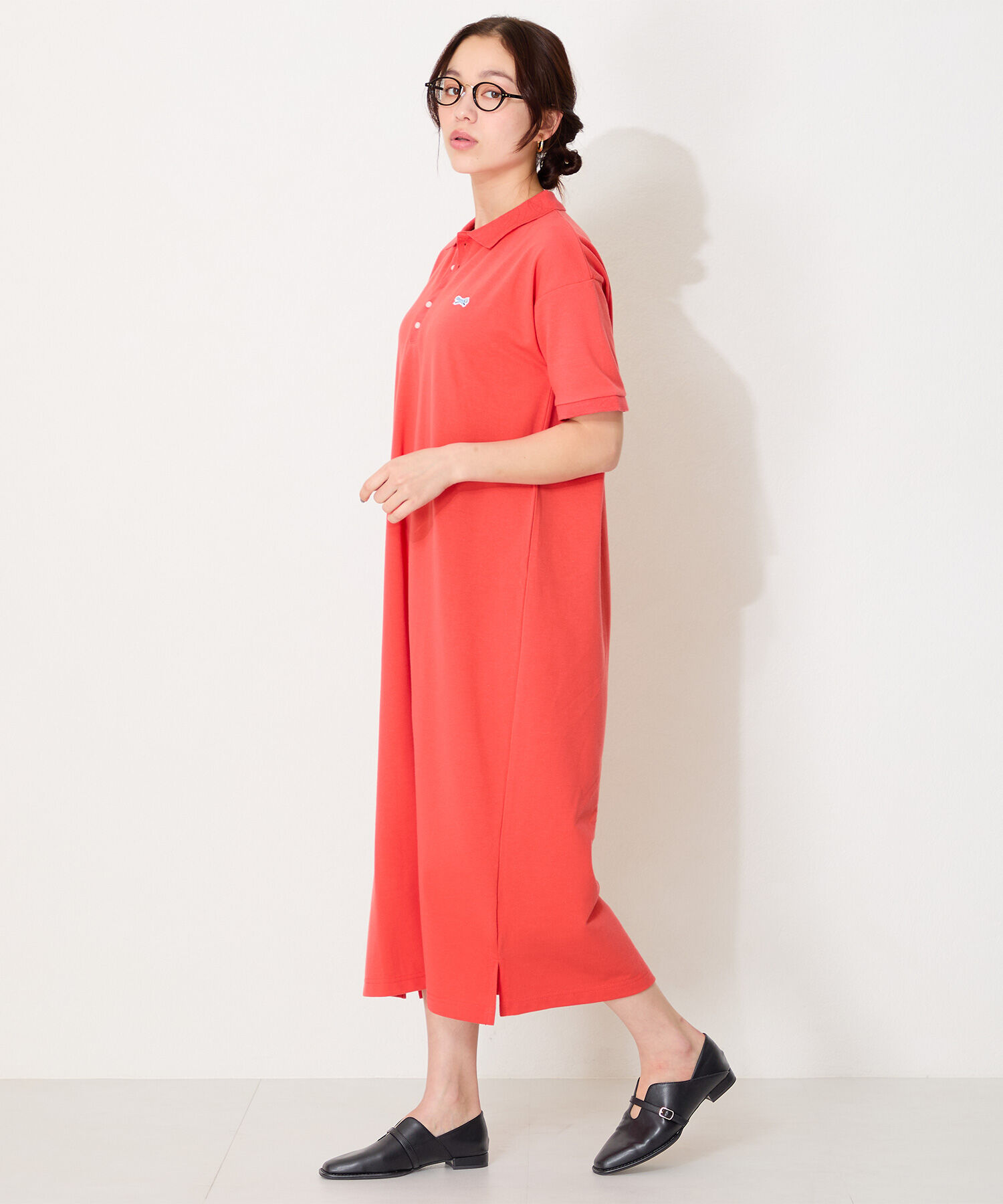 ORiental TRaffic「【WEB限定】ベルトデザインウエーブカットバブーシュ /55104 パンプス フラット 甲深 通勤靴」|パンプス|