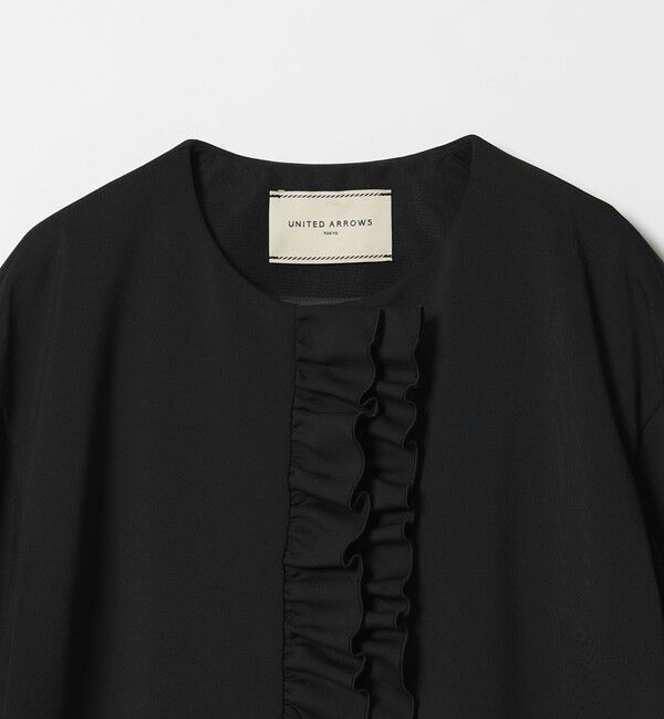 UNITED ARROWS「SPONGY フリル ペプラム ジャケット」|ノーカラージャケット|