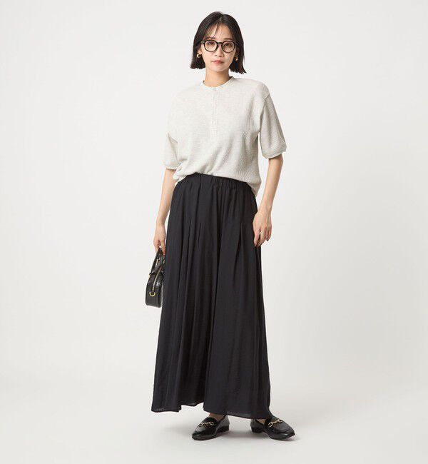 UNITED ARROWS green label relaxing「【WEB限定】＜at ease＞ワッフル ヘンリーネック 5分袖 プルオーバー カットソー」|Tシャツ・カットソー|