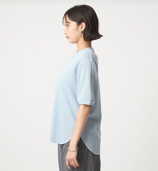 UNITED ARROWS green label relaxing「【WEB限定】＜at ease＞ワッフル ヘンリーネック 5分袖 プルオーバー カットソー」|Tシャツ・カットソー|