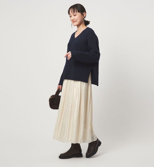 UNITED ARROWS green label relaxing「シャイニー プリーツ スカート」|スカート|