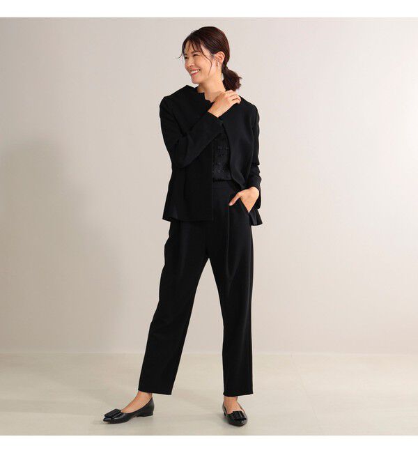 Demi-Luxe BEAMS 「トリアセ ペプラムジャケット＊」|ノーカラージャケット|