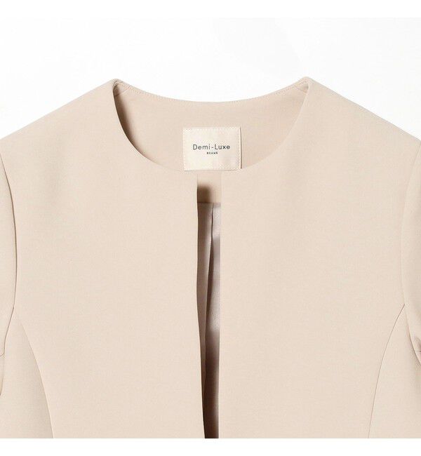 Demi-Luxe BEAMS 「トリアセ ペプラムジャケット＊」|ノーカラージャケット|