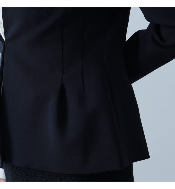 Demi-Luxe BEAMS 「トリアセ ペプラムジャケット＊」|ノーカラージャケット|