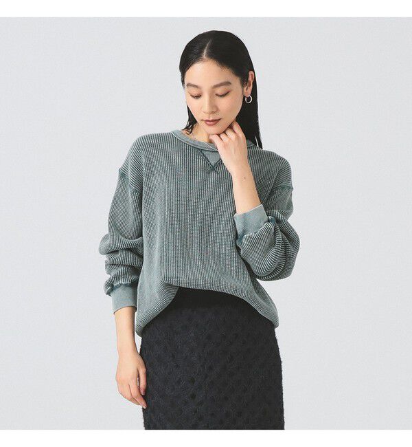 Ray BEAMS 「Lee / HEAVY WAFFLE CREW」|Tシャツ・カットソー|GREEN