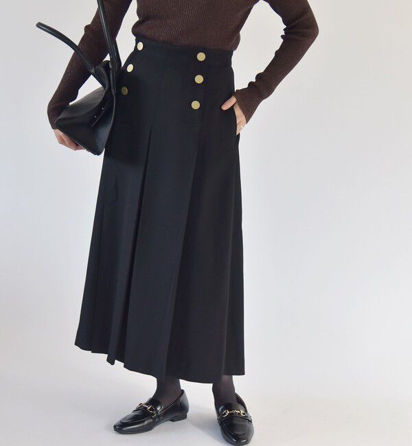 quaranciel「quaranciel:〈手洗い可能〉チェック ソリッド ボタン スカート」|スカート|