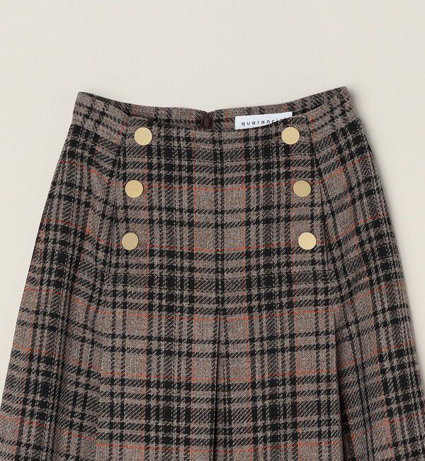 quaranciel「quaranciel:〈手洗い可能〉チェック ソリッド ボタン スカート」|スカート|