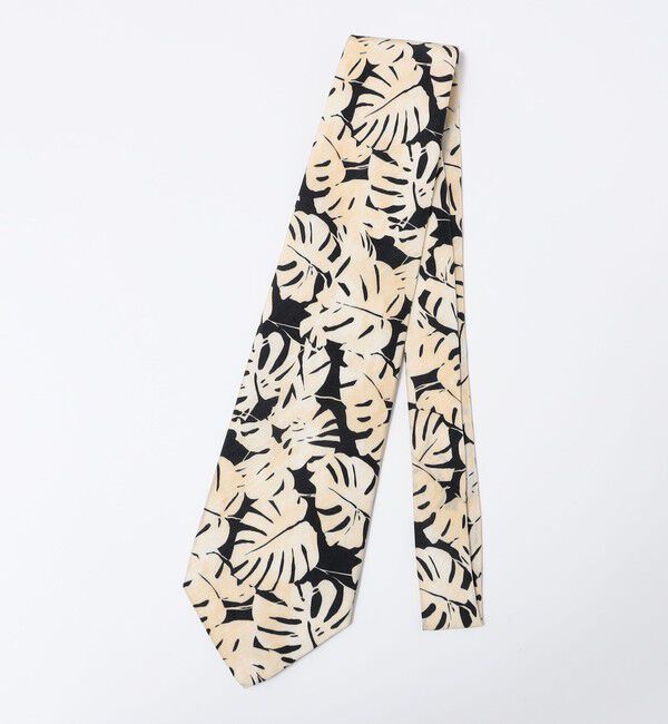 SHIPS「Fratelli Luigi: リーフ プリント ネクタイ」|ネクタイ・蝶ネクタイ|ブラック