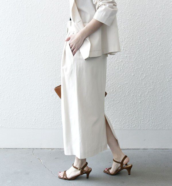 SHIPS any「SHIPS any: リネン ミックス 千鳥柄 ハイウエスト タイト スカート」|スカート|