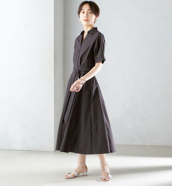 SHIPS for women「〈UVカット / 撥水加工 / 手洗い可能〉カシュクール デザイン シャツ ワンピース」|ワンピース|