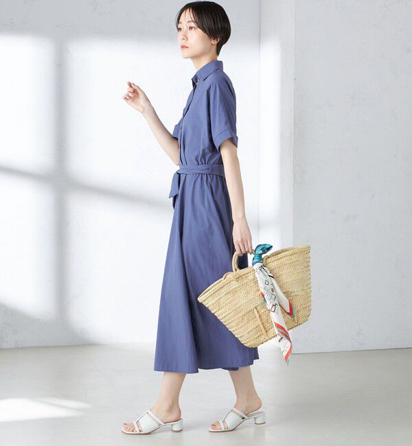 SHIPS for women「〈UVカット / 撥水加工 / 手洗い可能〉カシュクール デザイン シャツ ワンピース」|ワンピース|