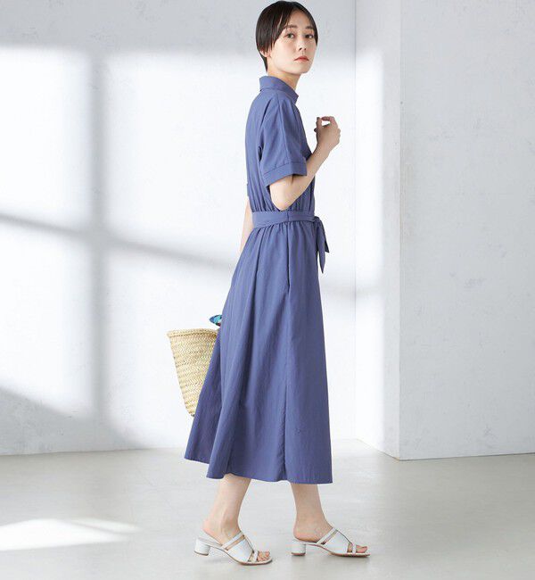 SHIPS for women「〈UVカット / 撥水加工 / 手洗い可能〉カシュクール デザイン シャツ ワンピース」|ワンピース|