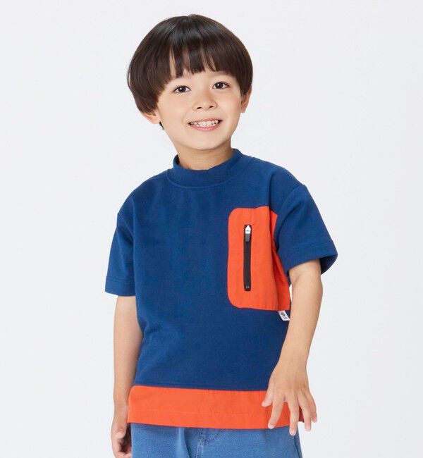 SHIPS Colors 「SHIPS Colors:コンビネーション ポケット TEE (80~130cm)」|Tシャツ・カットソー|ネイビー