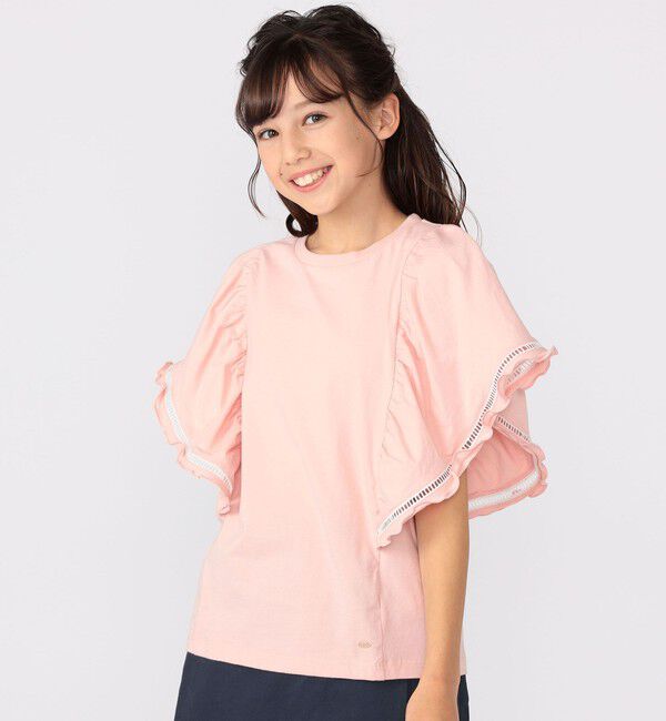 SHIPS KIDS「SHIPS KIDS:140～150cm / はしご レース 半袖 TEE」|Tシャツ・カットソー|