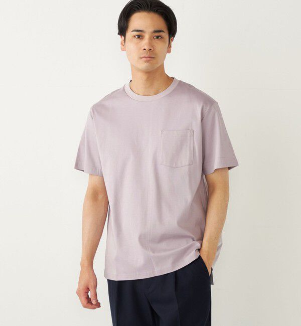 SHIPS Colors 「SHIPS Colors:シルケット コットン クルーネック ポケット Tシャツ 2◇」|Tシャツ・カットソー|ラベンダー