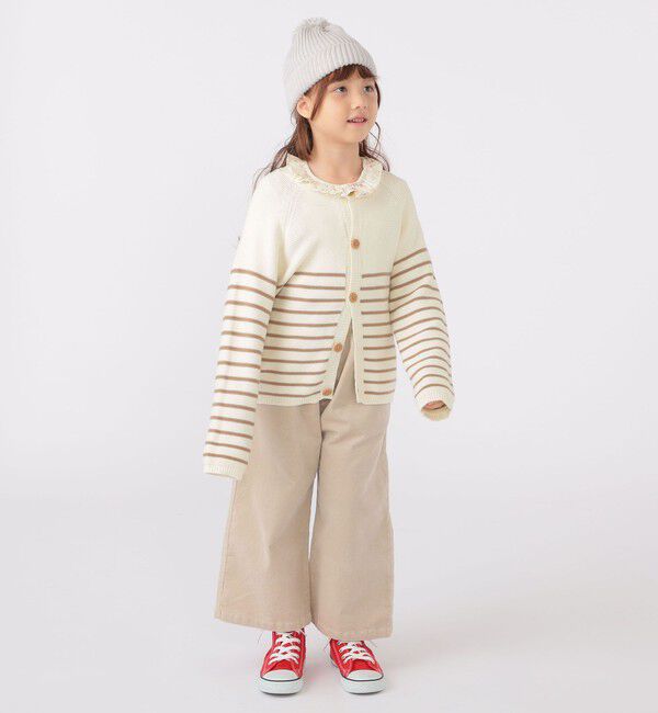 SHIPS KIDS「SHIPS KIDS:100～125cm /〈洗濯機可能〉ボーダー カーディガン」|カーディガン|
