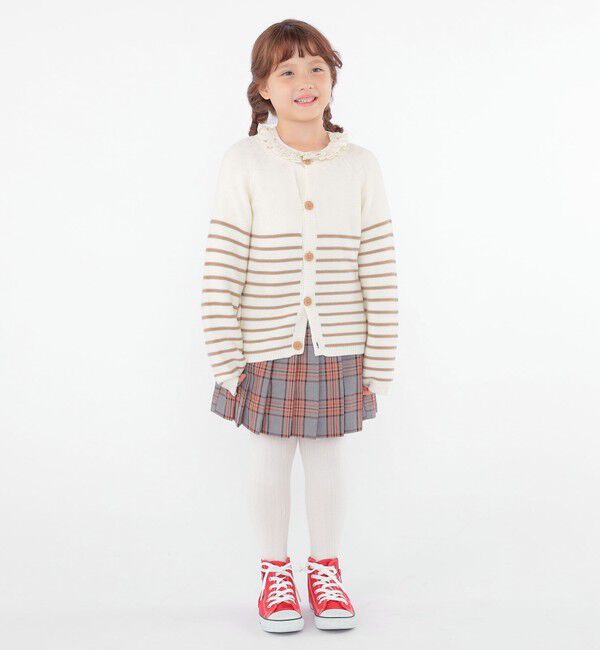 SHIPS KIDS「SHIPS KIDS:100～125cm /〈洗濯機可能〉ボーダー カーディガン」|カーディガン|