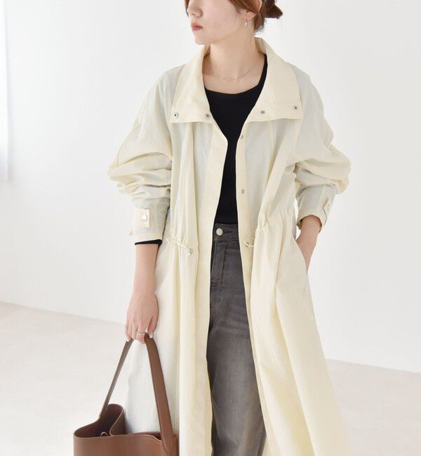 quaranciel「quaranciel:〈洗濯機可能〉ライト スタンドカラー ナイロン ロング コート」|その他|